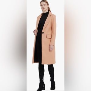 EUC GETUBACK Women Trench Coat Long Sleeve Pea Coat Long Jacket Overcoat